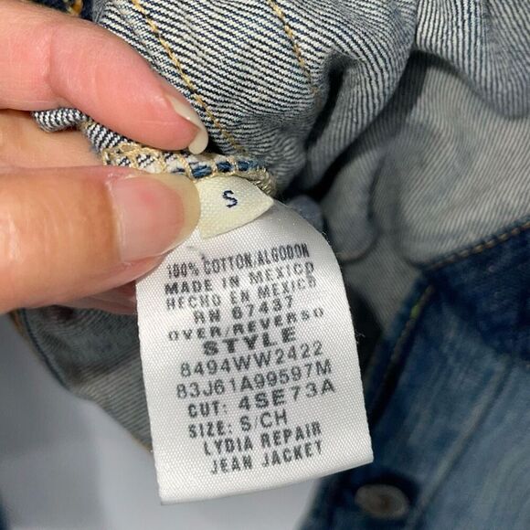 Polo Jeans Co RL67 by Ralph Lauren Lydia Repair‎ Denim Jacket Small Over Reverso - Picture 9 of 11